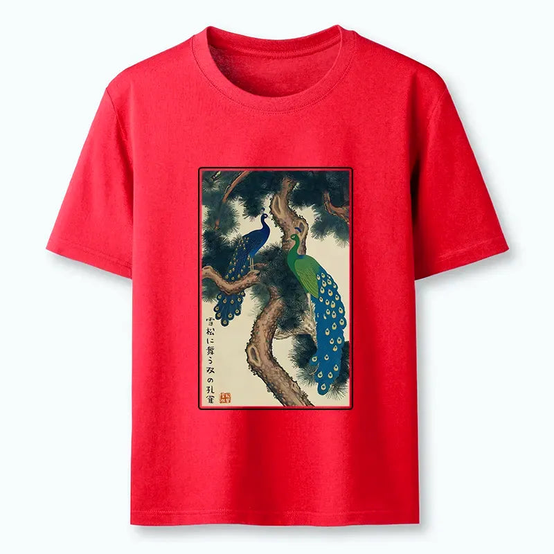 Trendy Peacock T-Shirt for Vacation