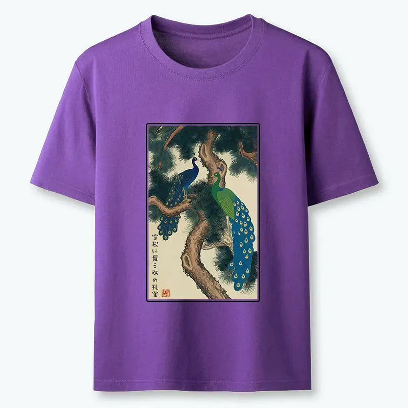 Trendy Peacock T-Shirt for Vacation