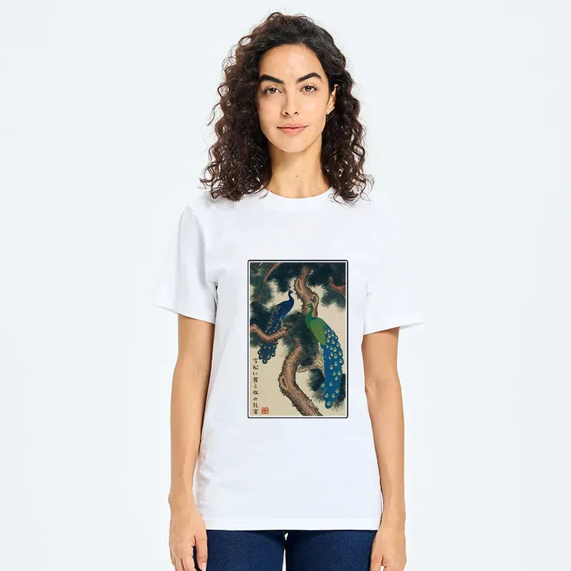 Trendy Peacock T-Shirt for Vacation