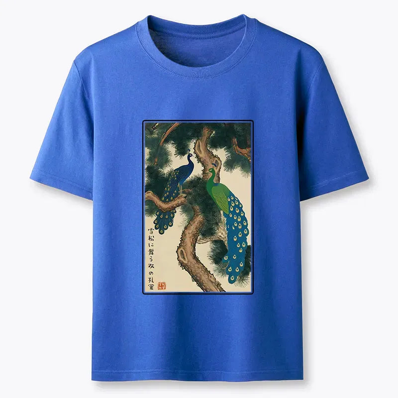 Trendy Peacock T-Shirt for Vacation