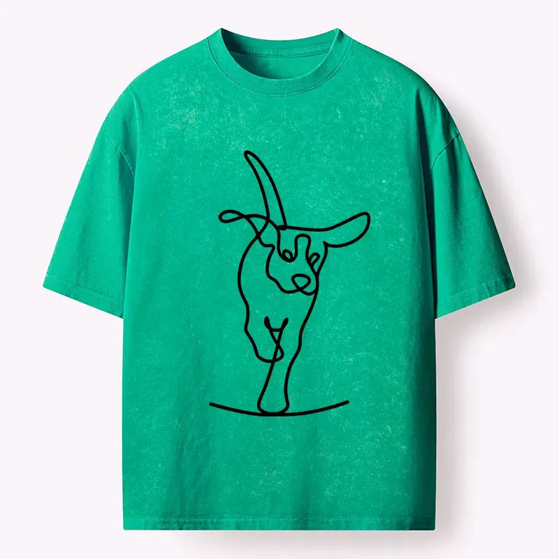 Kyoto-Lion Minimalist Dog Washed T-Shirt