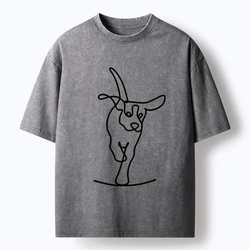 Kyoto-Lion Minimalist Dog Washed T-Shirt