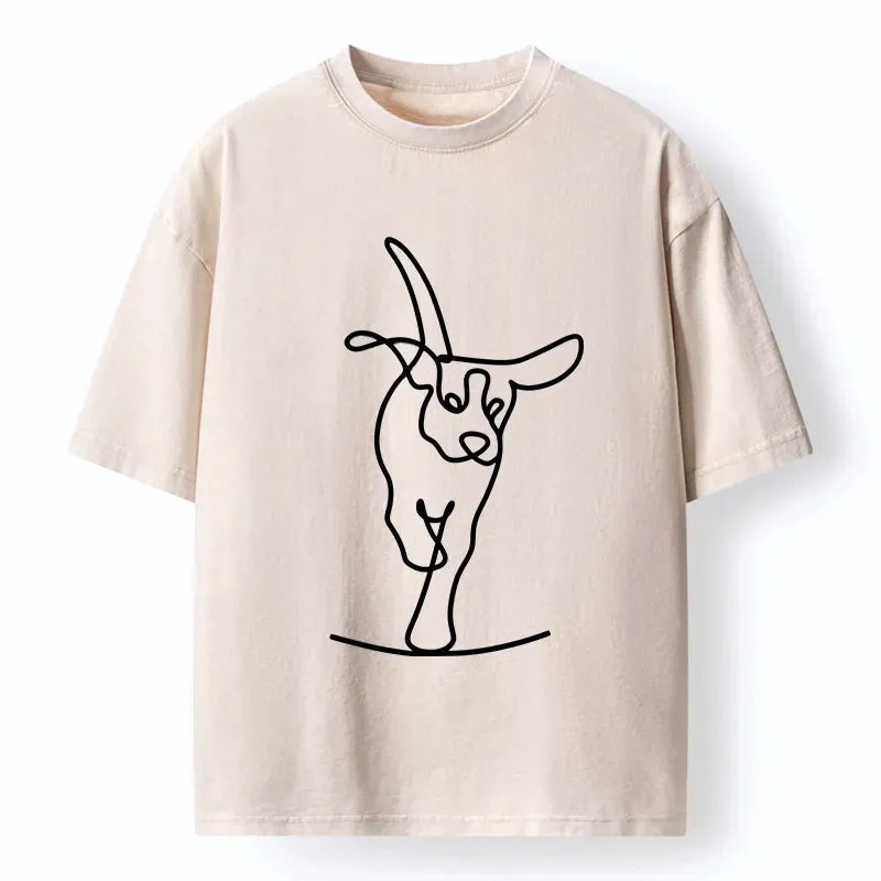 Kyoto-Lion Minimalist Dog Washed T-Shirt