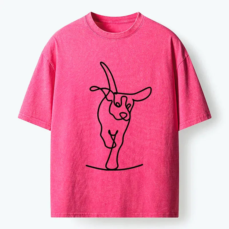 Kyoto-Lion Minimalist Dog Washed T-Shirt