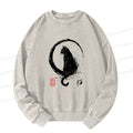 Japanese Black Cat Retro Sweatshirt for Everyday