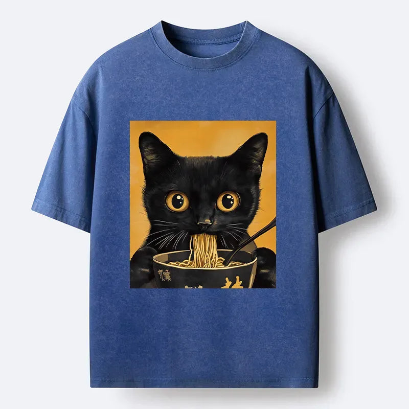Vintage Japanese cat t-shirt for streetwear