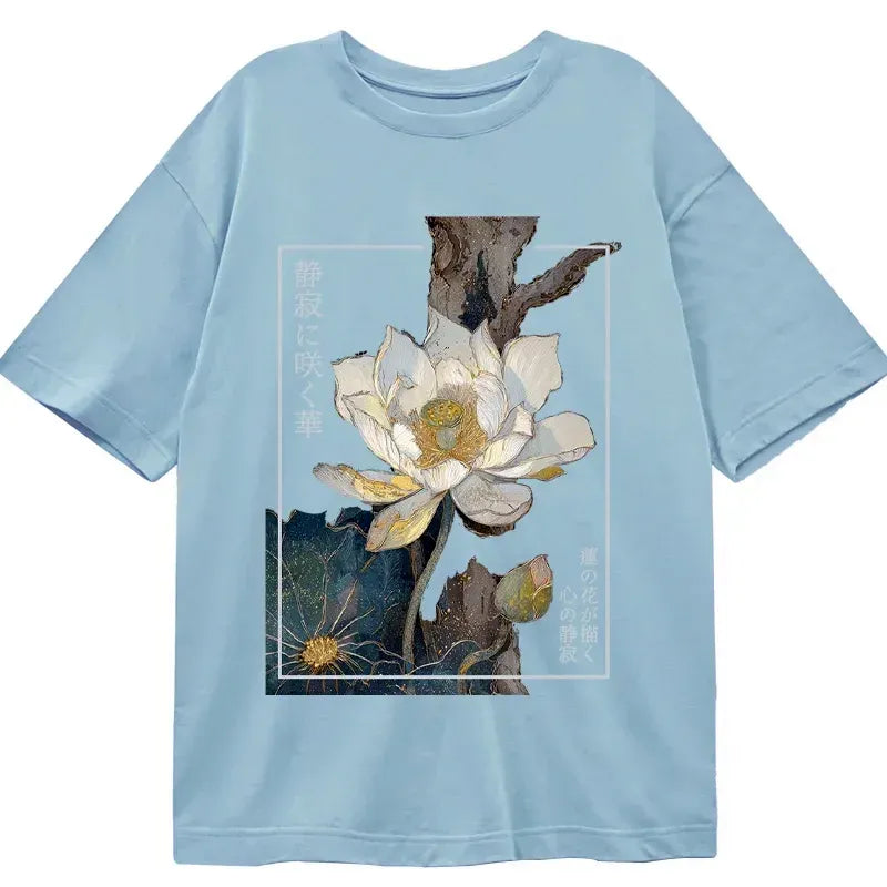 Kyoto-Lion Blooming Lotus Japan Classic T-Shirt