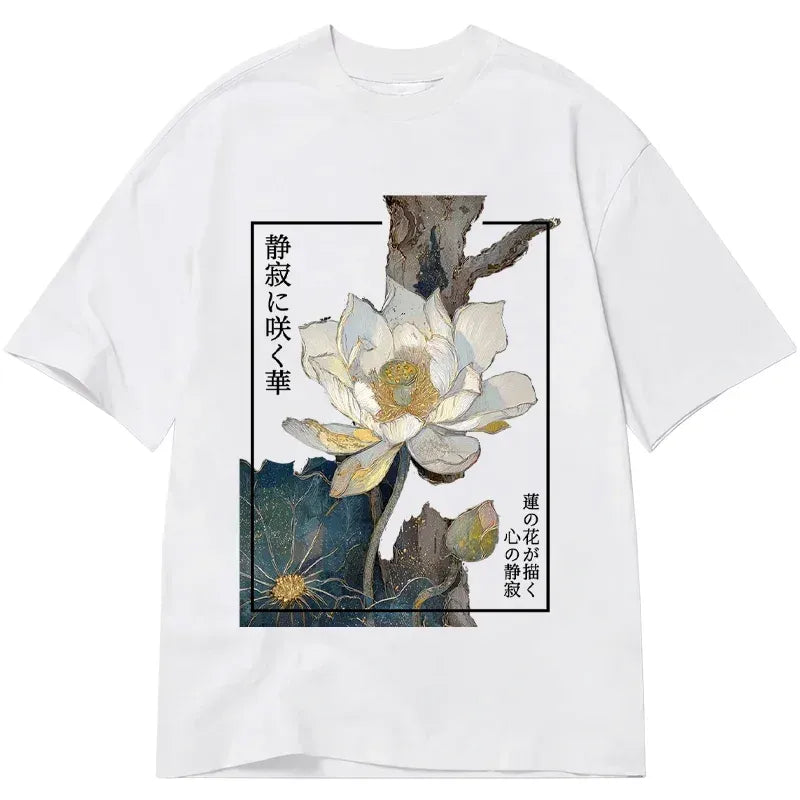 Kyoto-Lion Blooming Lotus Japan Classic T-Shirt
