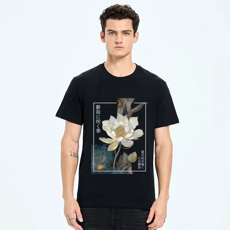Kyoto Lion Blooming Lotus Unisex T-Shirt
