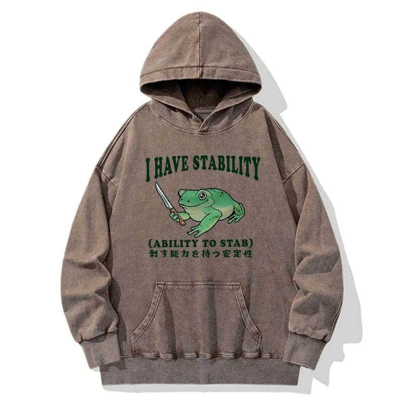 Kyoto-Lion Mentally Stable Assassin Frog Washed Hoodie