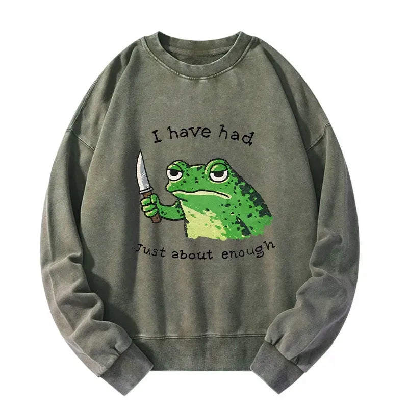 Kyoto-Lion Impatient Frog Washed Sweatshirt