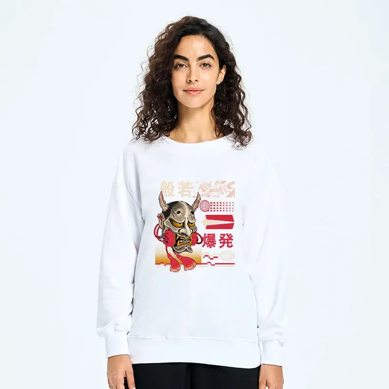 Vintage Hannya Mask Sweatshirt Trending Streetwear
