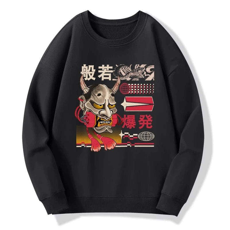Japanese Hannya Mask Sweatshirt for Men