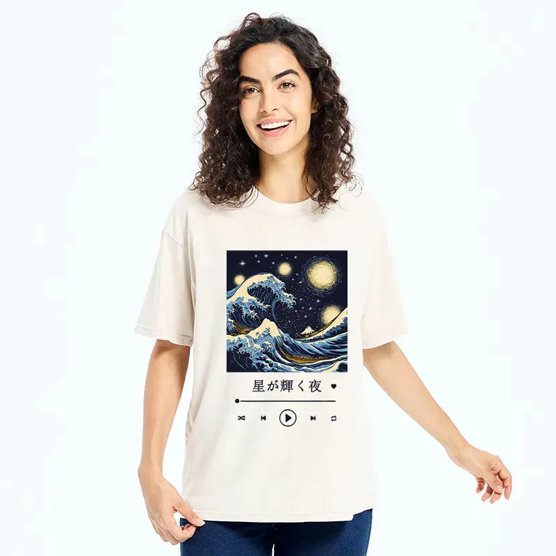 Kyoto-Lion A Starry Night Washed T-Shirt