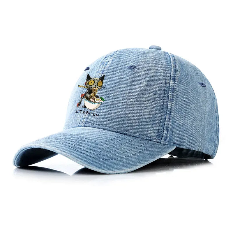 Kyoto-Lion Ramen Lover Robot Denim Cap