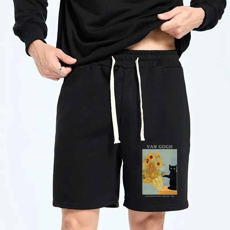 Vintage Kyoto Sunflower Cat Shorts