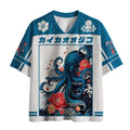Kyoto-Lion Japanese Wave Flower Octopus Mesh Jersey