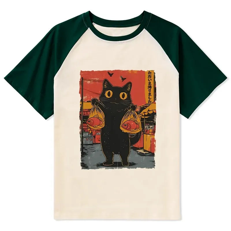 Kyoto Cat Fishing T-shirt Trending