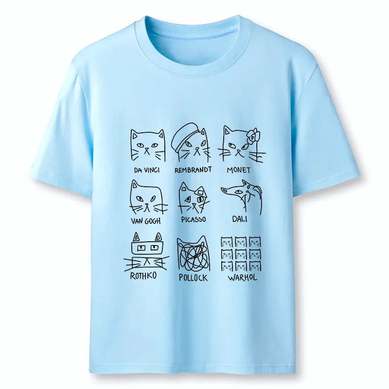 Japanese artistic cats classic t-shirt for daily wear