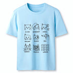 Japanese artistic cats classic t-shirt for daily wear