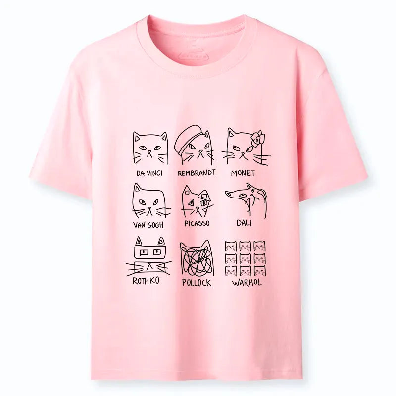 Japanese artistic cats classic t-shirt for daily wear