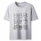 Japanese artistic cats classic t-shirt for daily wear