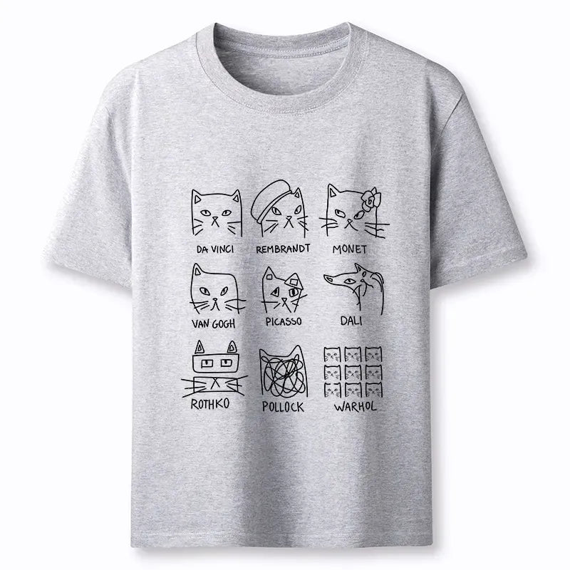 Japanese artistic cats classic t-shirt for daily wear