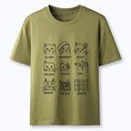 Japanese artistic cats classic t-shirt for daily wear