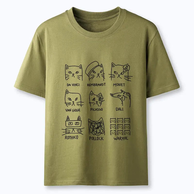 Japanese artistic cats classic t-shirt for daily wear