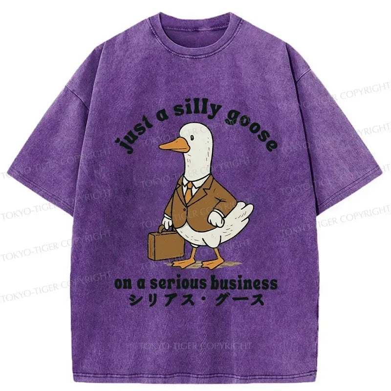 Silly Goose Washed T-Shirt for Gift