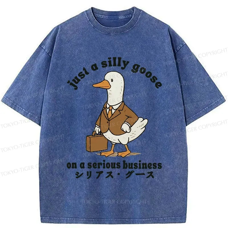 Silly Goose Washed T-Shirt for Gift