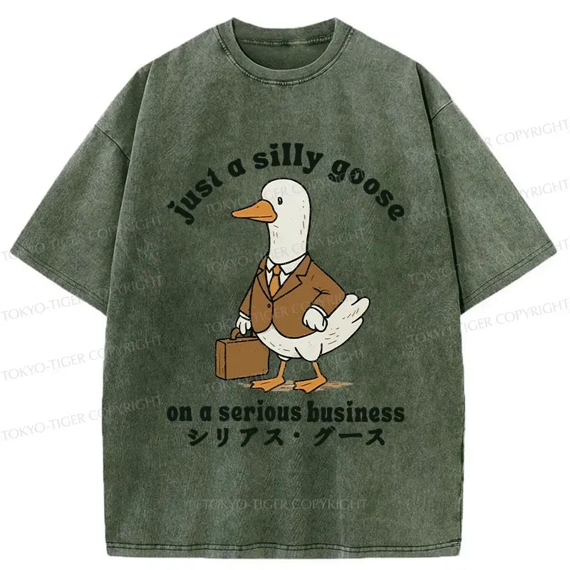 Silly Goose Washed T-Shirt for Gift