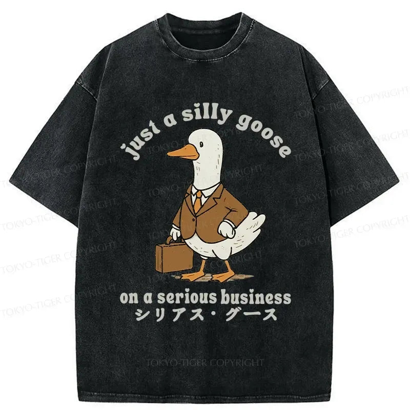 Silly Goose Washed T-Shirt for Gift