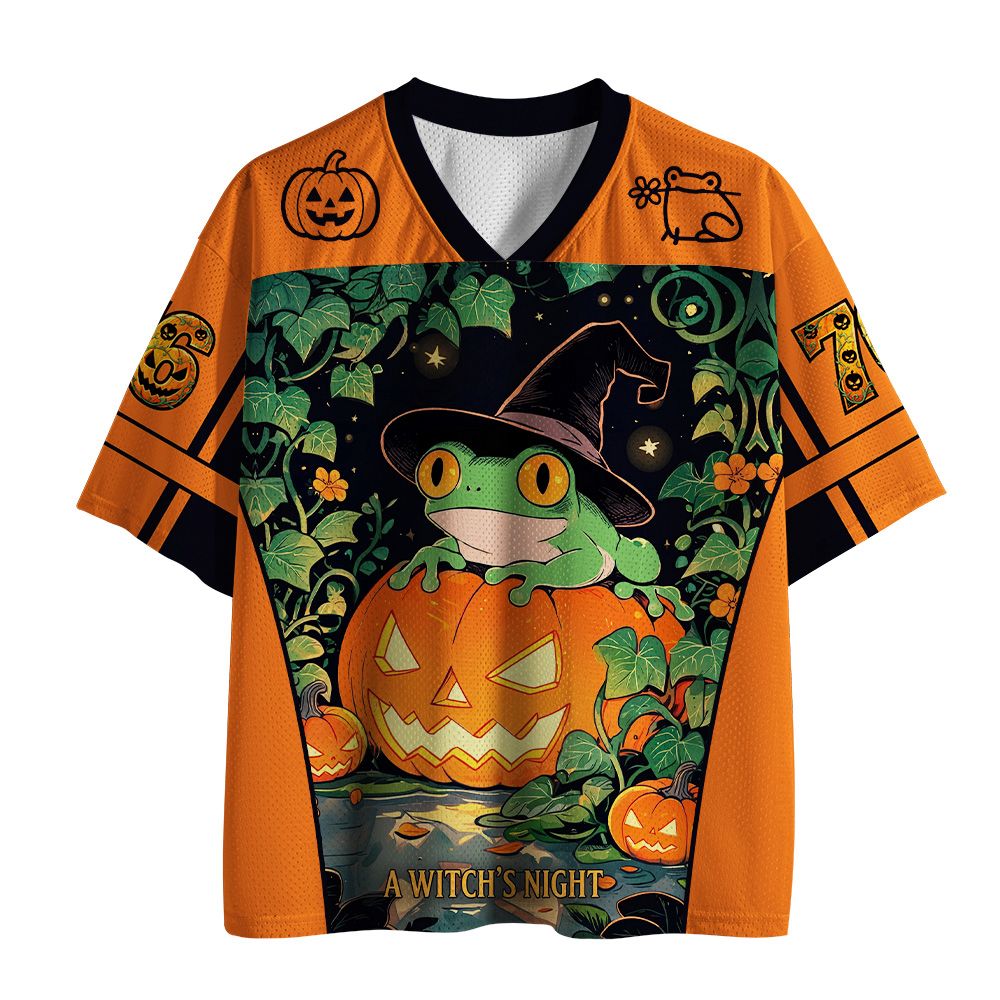 Kyoto-Lion Frog Pumpkin Witch Night Mesh Jersey