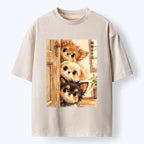 Kyoto-Lion Puppies Are Peeking At You Washed T-Shirt