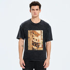Kyoto-Lion Puppies Are Peeking At You Washed T-Shirt
