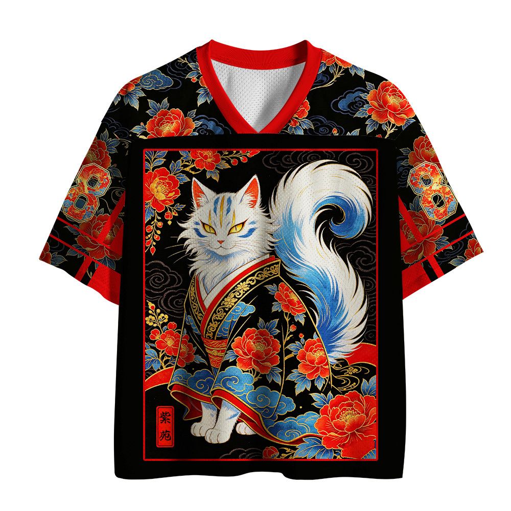 Cat Kimono Mesh Jersey for Summer