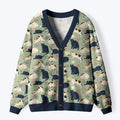 Kyoto-Lion Playing Cats Ugly Cardigan Sweater