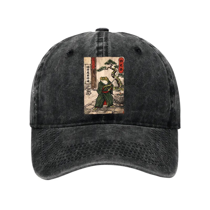 Kyoto-Lion Samurai Frog Training Washed Cap