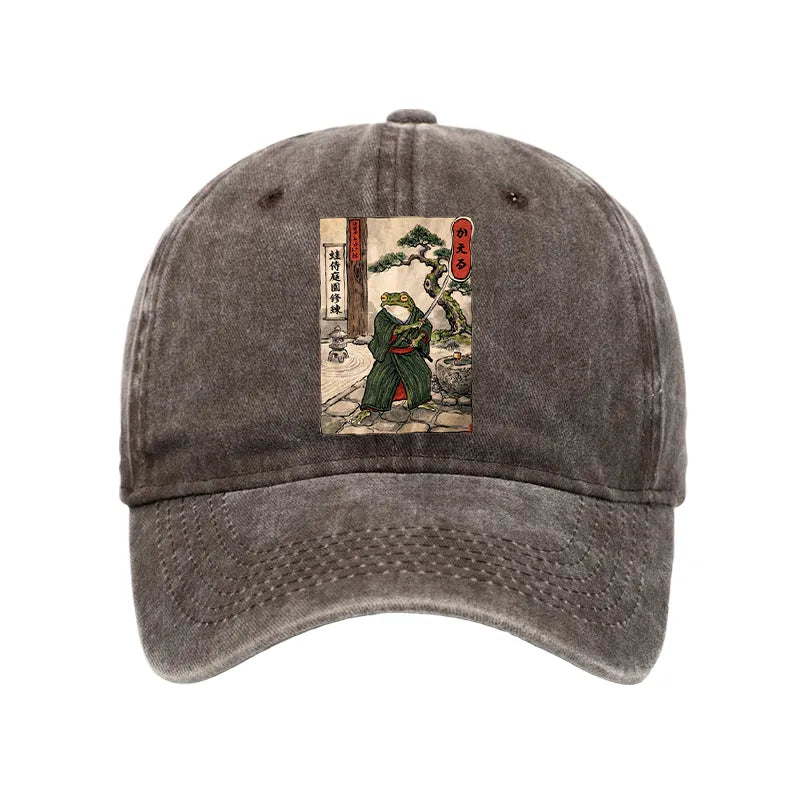 Kyoto-Lion Samurai Frog Training Washed Cap