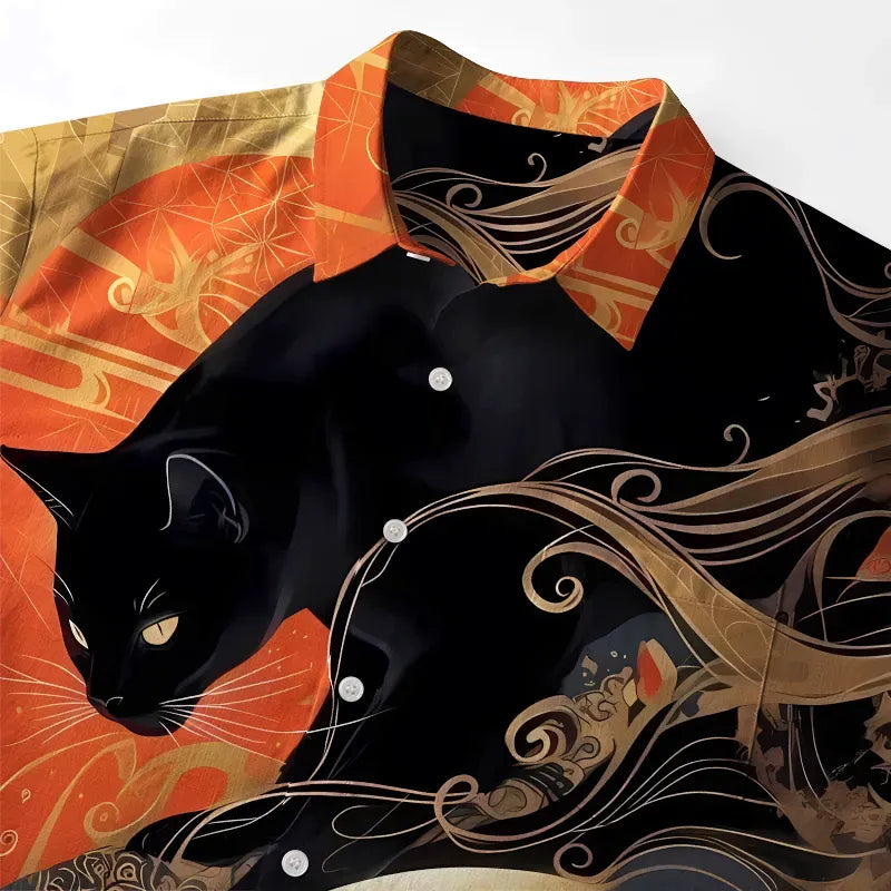 Black Cat Ukiyo-e Shirt for Anime Convention