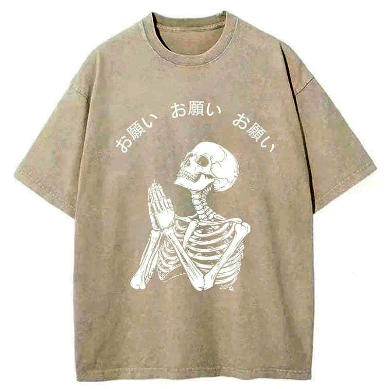 washed kyoto lion t-shirt for daily wear