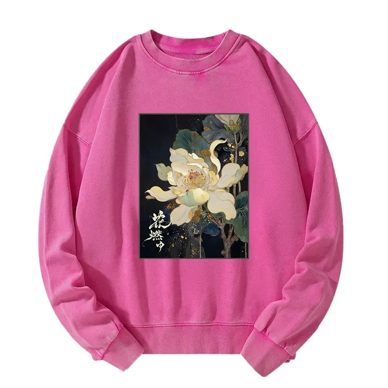 Japanese Vintage Washed Sweatshirt for Daily Wear