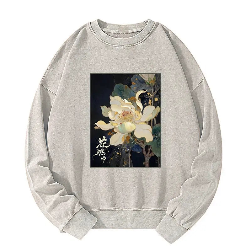 Japanese Vintage Washed Sweatshirt for Daily Wear