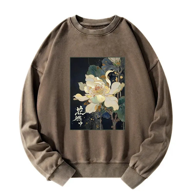 Lotus Adorned Sweatshirt Trending Limited Edition