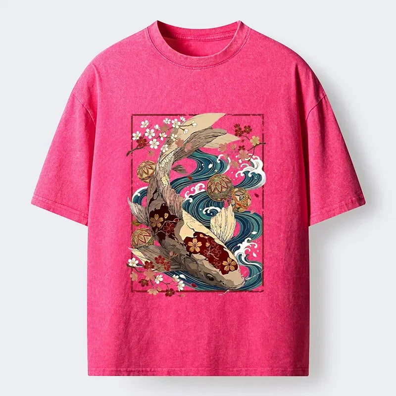 japanese washed t-shirt for daily wear