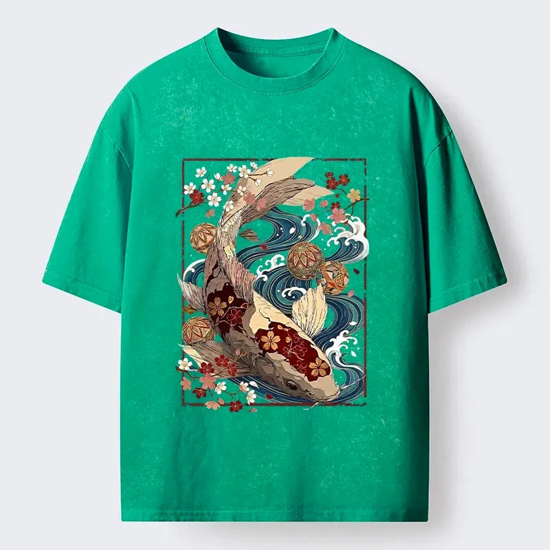 japanese washed t-shirt for daily wear