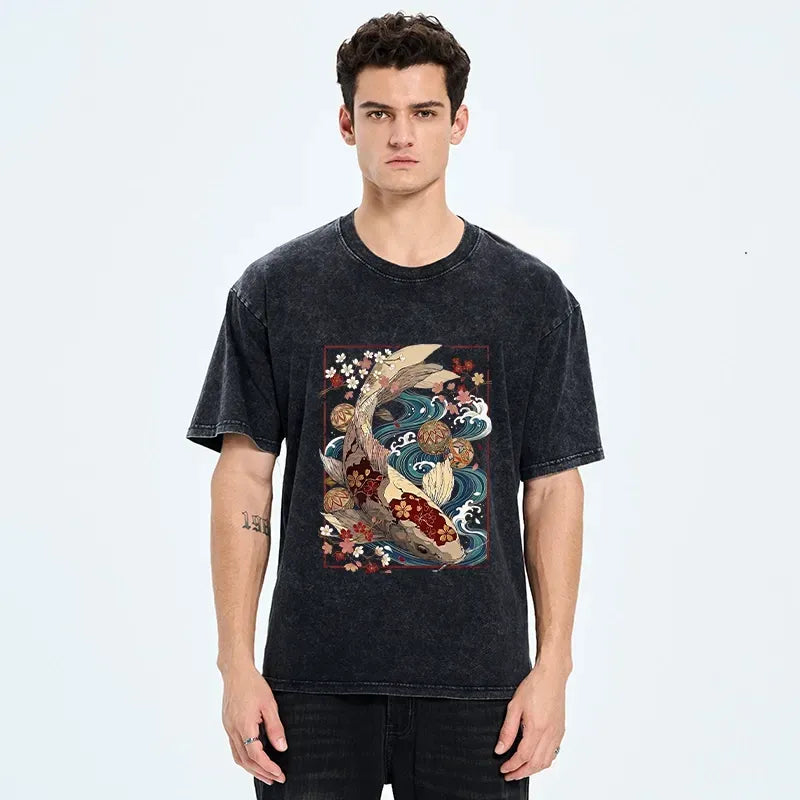 vintage koi wave tee on sale