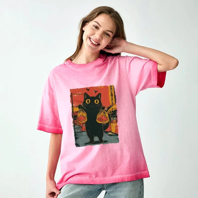 Japanese Cat T-Shirt Gift Idea for Her