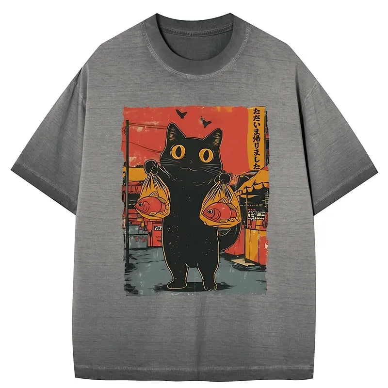 Japanese Cat T-Shirt Gift Idea for Her